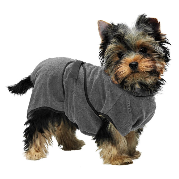 Royal Dry Microfiber Bathrobe – Absorbent Gray Towel Robe, Large, Quick-Dry Comfort