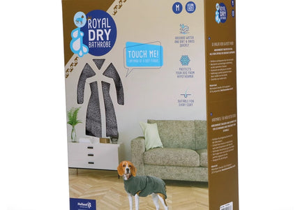 Royal Dry Microfiber Bathrobe – Absorbent Gray Towel Robe, Large, Quick-Dry Comfort