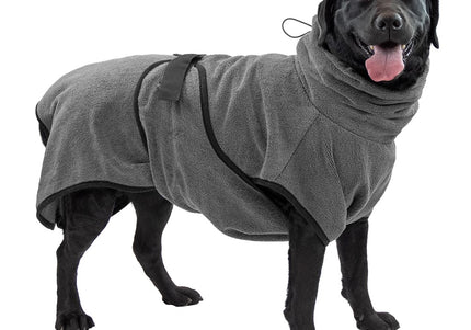 Royal Dry Microfiber Bathrobe – Absorbent Gray Towel Robe, Large, Quick-Dry Comfort