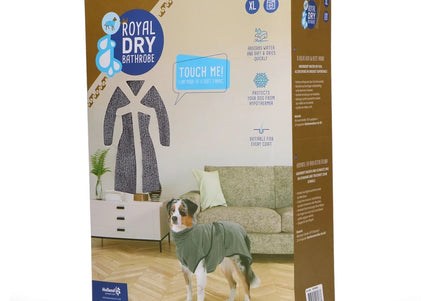 Royal Dry Microfiber Bathrobe – Absorbent Gray Towel Robe, Large, Quick-Dry Comfort
