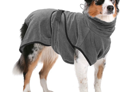 Royal Dry Microfiber Bathrobe – Absorbent Gray Towel Robe, Large, Quick-Dry Comfort