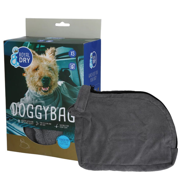 Royal Dry Doggy Bag – Absorbent Microfiber Drying Bag, Large Size, Gray Color