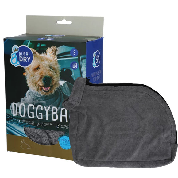 Royal Dry Doggy Bag – Absorbent Microfiber Drying Bag, Large Size, Gray Color