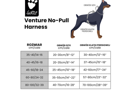 Hurtta Venture No-Pull Harness Bilberry – Adjustable Front-Closure Dog Harness, 80-100cm, Durable Design