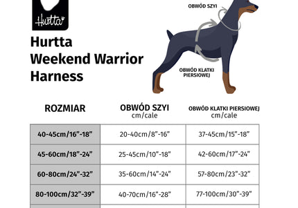 Hurtta Weekend Warrior Harness Neon Orange – Adjustable 40-45cm, Durable Design for Active Pets
