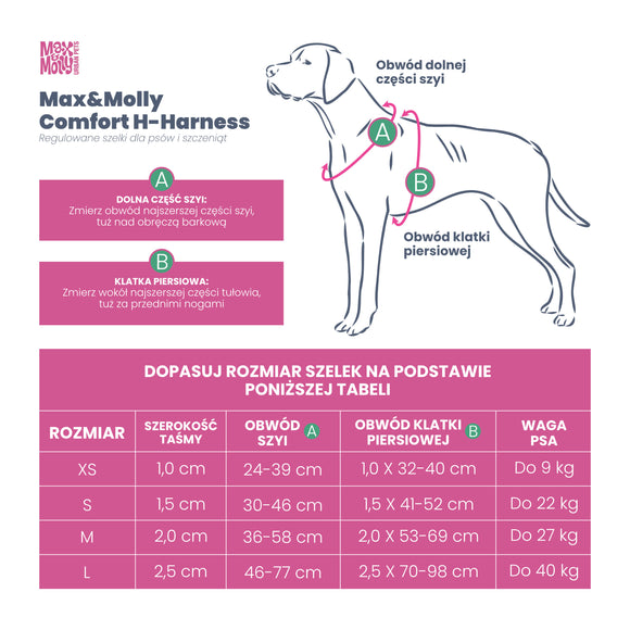Max&Molly Matrix 2.0 Comfort Harness – Soft Adjustable Gray Dog Harness with QR ID, Small