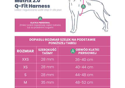 Max&Molly Q-Fit Matrix 2.0 Harness – Lightweight Step-In Design with QR ID, Pastel Pink XXS