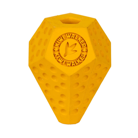 Kiwi Walker Let's Play Diaball – Blue Geometric Treat Dispensing Toy, Medium Size, Durable Design