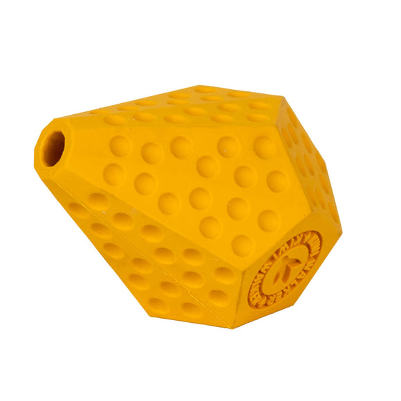 Kiwi Walker Let's Play Diaball – Blue Geometric Treat Dispensing Toy, Medium Size, Durable Design