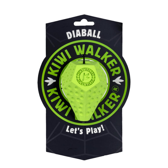 Kiwi Walker Let's Play Diaball – Blue Geometric Treat Dispensing Toy, Medium Size, Durable Design