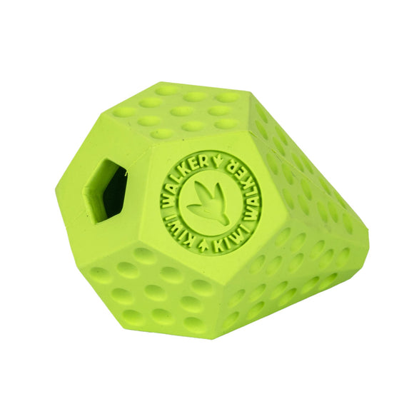 Kiwi Walker Let's Play Diaball – Blue Geometric Treat Dispensing Toy, Medium Size, Durable Design