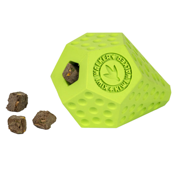 Kiwi Walker Let's Play Diaball – Blue Geometric Treat Dispensing Toy, Medium Size, Durable Design