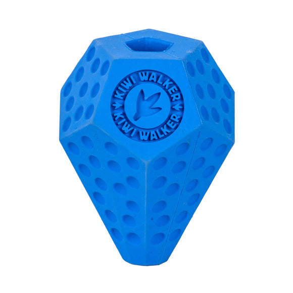 Kiwi Walker Let's Play Diaball – Blue Geometric Treat Dispensing Toy, Medium Size, Durable Design