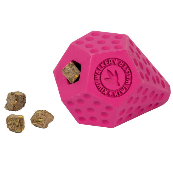 Kiwi Walker Let's Play Diaball – Blue Geometric Treat Dispensing Toy, Medium Size, Durable Design