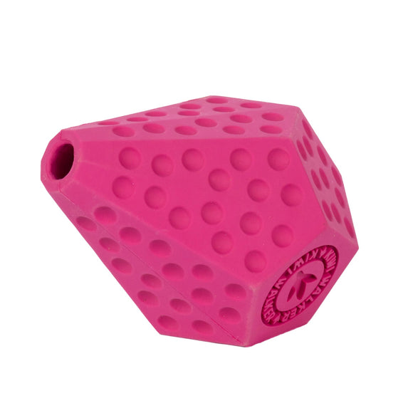 Kiwi Walker Let's Play Diaball – Blue Geometric Treat Dispensing Toy, Medium Size, Durable Design