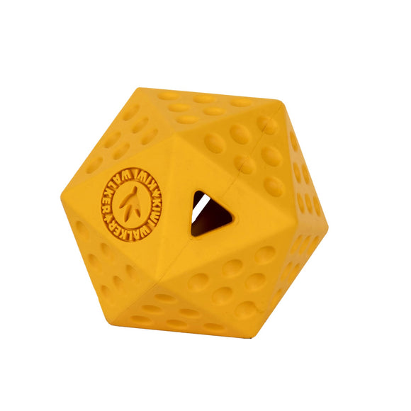 Kiwi Walker Let's Play Icosaball – Geometric Interactive Treat Toy, Medium Size, Blue