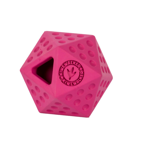 Kiwi Walker Let's Play Icosaball – Geometric Interactive Treat Toy, Medium Size, Blue