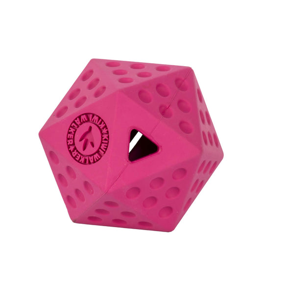 Kiwi Walker Let's Play Icosaball – Geometric Interactive Treat Toy, Medium Size, Blue