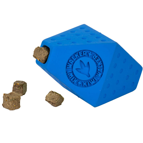 Kiwi Walker Let's Play Octaball Mini – Geometric Treat Dispensing Toy, Blue, Durable Design
