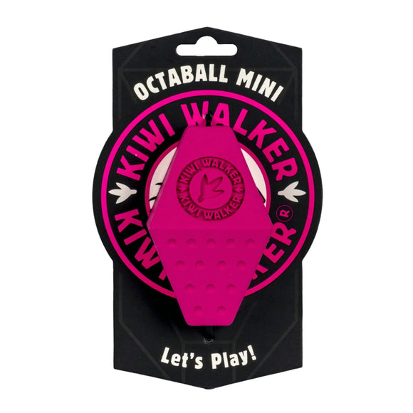 Kiwi Walker Let's Play Octaball Mini – Geometric Treat Dispensing Toy, Blue, Durable Design