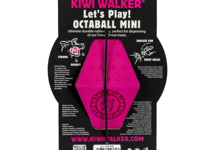 Kiwi Walker Let's Play Octaball Mini – Geometric Treat Dispensing Toy, Blue, Durable Design