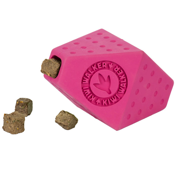 Kiwi Walker Let's Play Octaball Mini – Geometric Treat Dispensing Toy, Blue, Durable Design