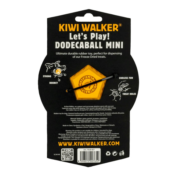 Kiwi Walker Let’s Play Dodecaball Mini – Geometric Treat Dispensing Toy, Blue, Compact Size