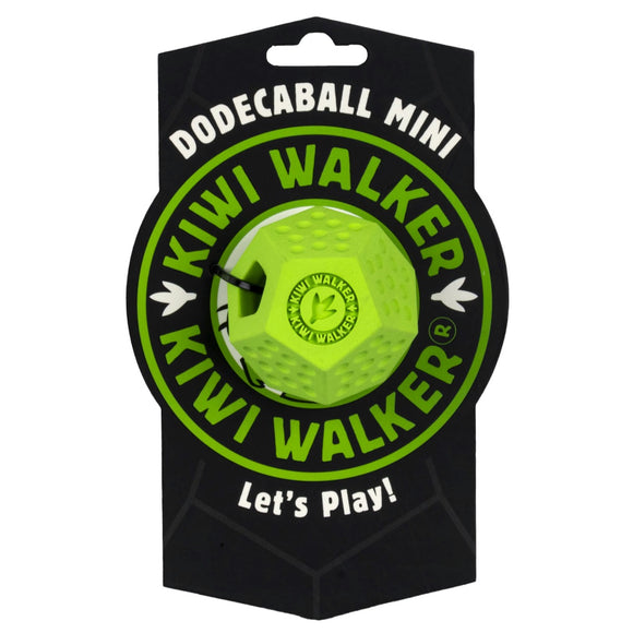 Kiwi Walker Let’s Play Dodecaball Mini – Geometric Treat Dispensing Toy, Blue, Compact Size
