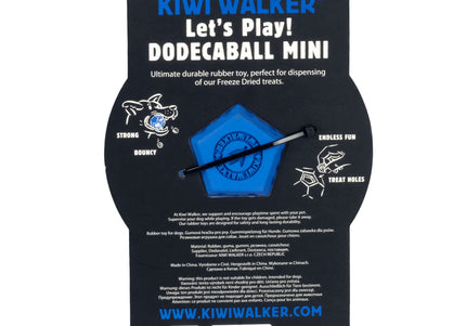 Kiwi Walker Let’s Play Dodecaball Mini – Geometric Treat Dispensing Toy, Blue, Compact Size