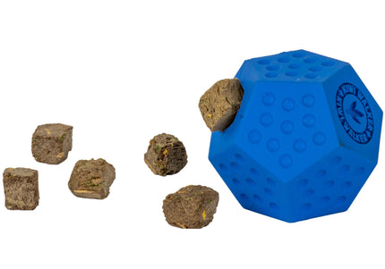 Kiwi Walker Let’s Play Dodecaball Mini – Geometric Treat Dispensing Toy, Blue, Compact Size