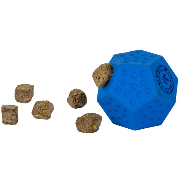 Kiwi Walker Let’s Play Dodecaball Mini – Geometric Treat Dispensing Toy, Blue, Compact Size