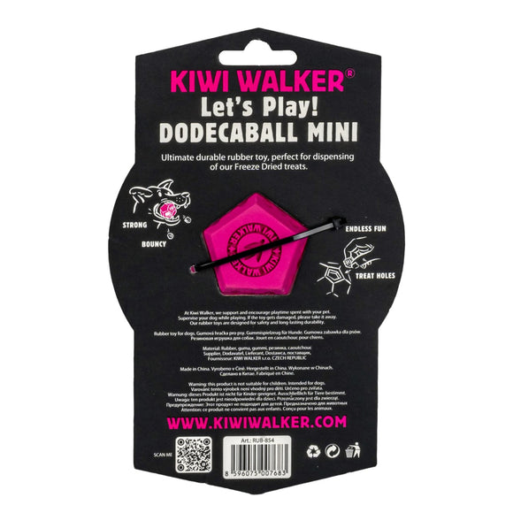 Kiwi Walker Let’s Play Dodecaball Mini – Geometric Treat Dispensing Toy, Blue, Compact Size