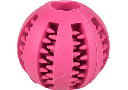 Flamingo Rubber Dental Ball 5cm – Red Treat Dispensing Toy with Cleaning Protrusions
