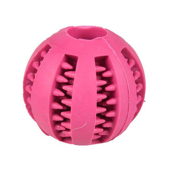 Flamingo Rubber Dental Ball 5cm – Red Treat Dispensing Toy with Cleaning Protrusions