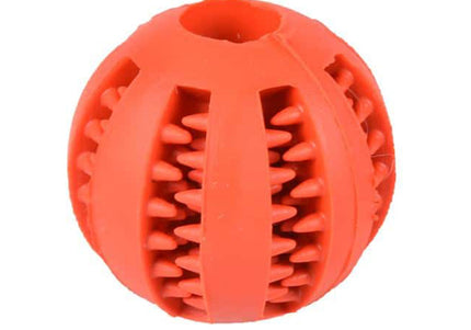 Flamingo Rubber Dental Ball 5cm – Red Treat Dispensing Toy with Cleaning Protrusions