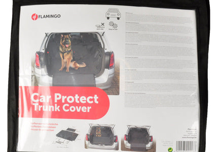 Flamingo Aiko Black Trunk Cover 163x125cm – Protective Car Mat with Bumper Guard