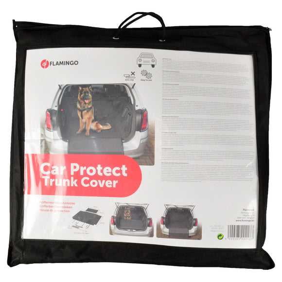 Flamingo Aiko Black Trunk Cover 163x125cm – Protective Car Mat with Bumper Guard