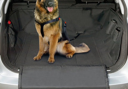 Flamingo Aiko Black Trunk Cover 163x125cm – Protective Car Mat with Bumper Guard