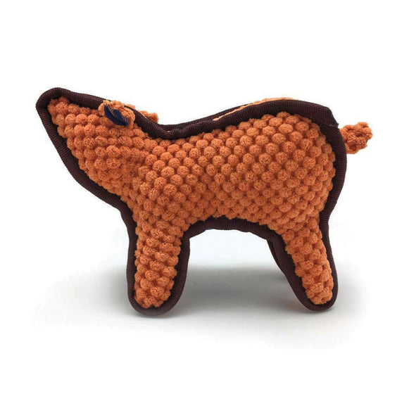 Record Orange Bear Plush Toy 19cm – Soft Squeaky Companion, Durable Stitching