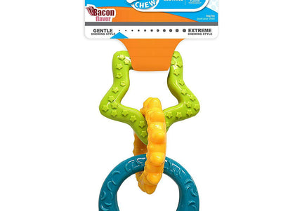 Nylabone Puppy Teething Rings – Bacon Flavor Durable Chew Toy for Soothing Gums
