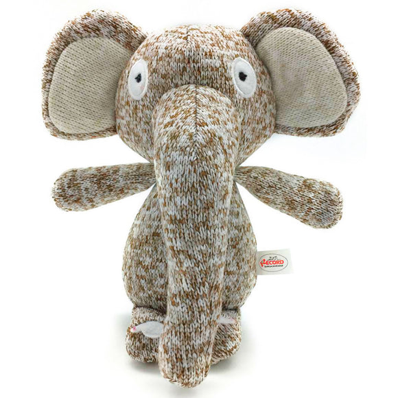 Record Cotton Elephant Dog Toy – Soft 16.5cm Squeaky Plush, Durable Cotton Material