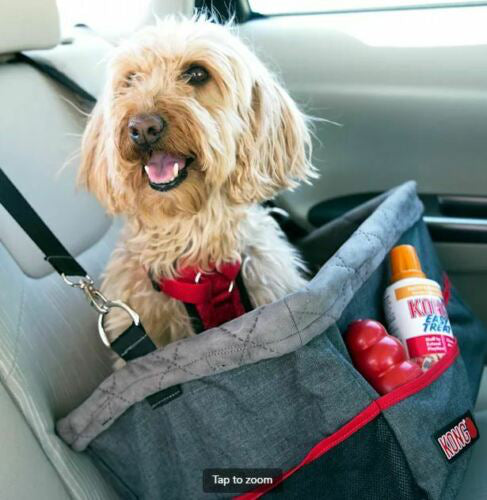 KONG Travel Secure Booster Seat – Elevated Car Seat, 40x30x20cm, Holds Up to 12kg