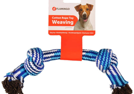 Flamingo Joe Rope 2 Knots – Extra Large Braided Cotton Dog Toy, Durable Design