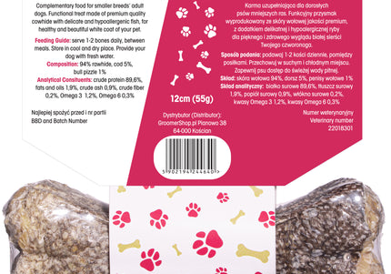 Lovi Food White Coat Chewing Bone – Cod-Infused Dental Treat, Large Size, Stain-Resistant Formula