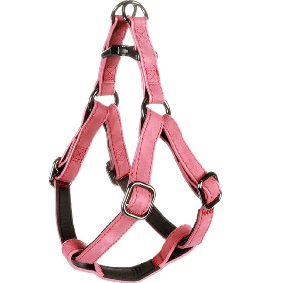 Flamingo Step&Go Deluxe Red Harness – Eco-Leather Step-In Design with Neoprene Lining, XS