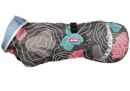 Sade Pomppa Kartta Raincoat – Black Multicolor, Waterproof Lightweight Design, Size 85