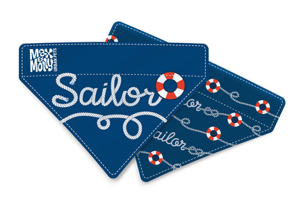 Max&Molly Reversible Sailor Bandana – Double-Sided Nautical Pattern, Small Size