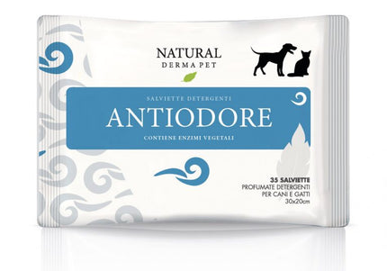 Natural Derma Pet Functional Cleaning Wet Wipes – Deodorizing and Sanitizing, Extra Soft, 80 Pack