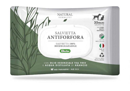 Wet anti-dandruff wipes for dogs and cats - geranium and bitter orange, 35pcs