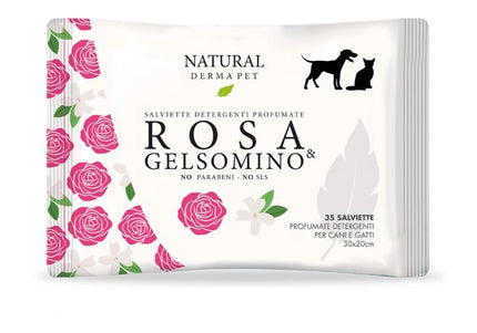 Wet wipes for dogs and cats with rose and jasmine scent – 35pcs